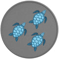 FAMILY OF BLUE SEA TURTLES SILVER CARBON FIBER TIRE COVER