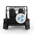 FAMILY OF BLUE SEA TURTLES WHITE TIRE COVER FOR MOKE