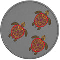 FAMILY OF DECORATIVE TURTLES SILVER CARBON FIBER TIRE COVER