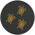 FAMILY OF GREEN AND BROWN SEA TURTLES BLACK CARBON FIBER TIRE COVER