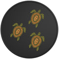 FAMILY OF GREEN AND BROWN SEA TURTLES BLACK TIRE COVER
