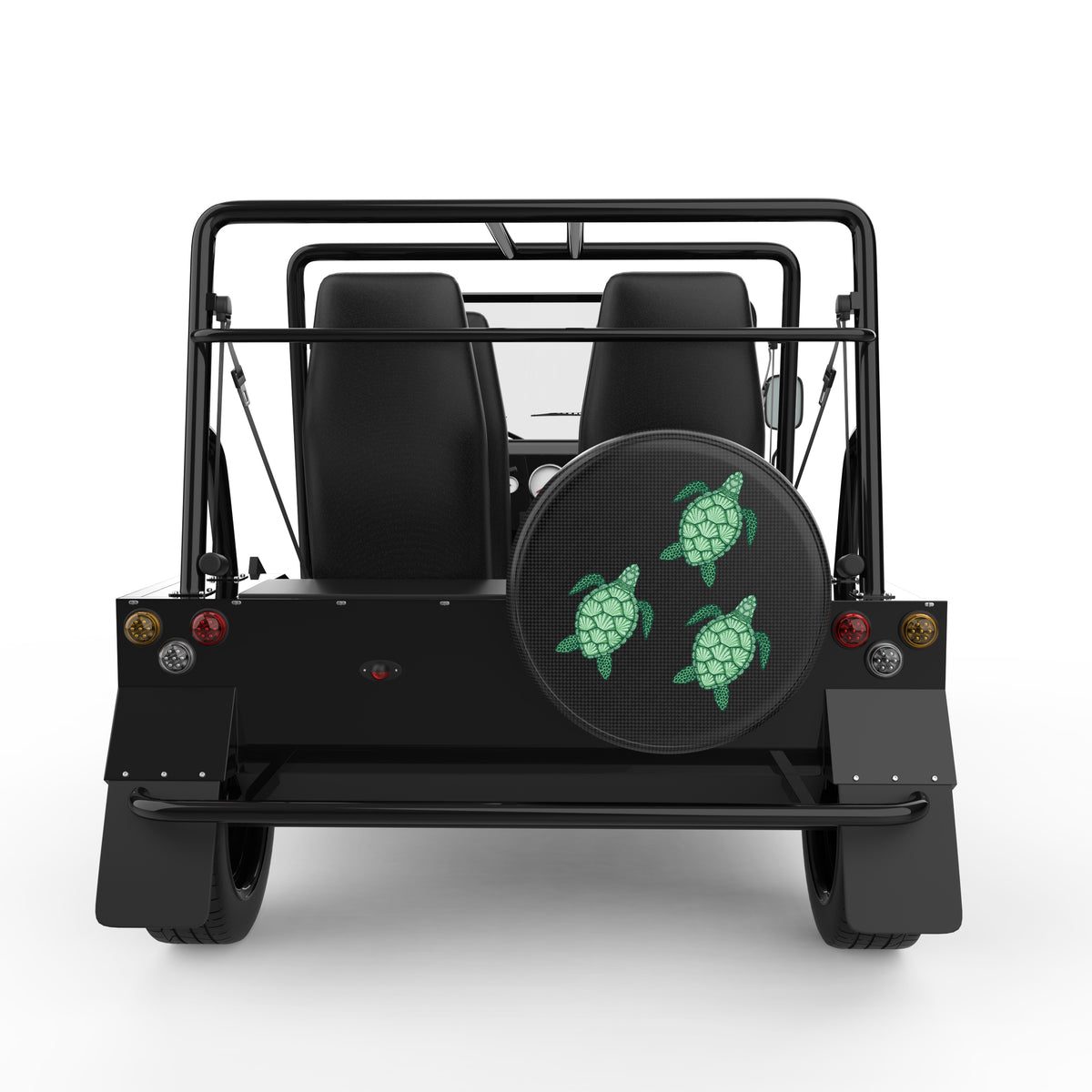 Family Of Sea Shell Turtles Tire Cover For Moke| Four Wheel Covers