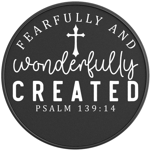 FEARFULLY AND WONDERFULLY CREATED PEARL  WHITE CARBON FIBER TIRE COVER