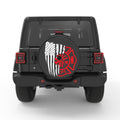 FIREFIGHTER AMERICAN FLAG BLACK CARBON FIBER TIRE COVER