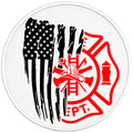 FIREFIGHTER AMERICAN FLAG PEARL  WHITE CARBON FIBER TIRE COVER