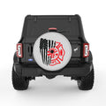 FIREFIGHTER AMERICAN FLAG SILVER CARBON FIBER TIRE COVER