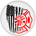 FIREFIGHTER AMERICAN FLAG WHITE TIRE COVER
