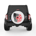 FIREFIGHTER AMERICAN FLAG PEARL  WHITE CARBON FIBER TIRE COVER