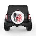 FIREFIGHTER AMERICAN FLAG WHITE TIRE COVER