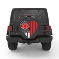 FIREFIGHTER HEART BLACK CARBON FIBER TIRE COVER