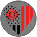 FIREFIGHTER HEART SILVER CARBON FIBER TIRE COVER