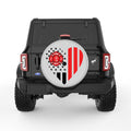 FIREFIGHTER HEART SILVER CARBON FIBER TIRE COVER