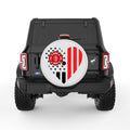 FIREFIGHTER HEART PEARL  WHITE CARBON FIBER TIRE COVER