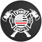 FIRE DEPARTMENT RED THIN LINE FLAG BLACK TIRE COVER