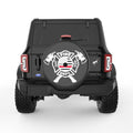 FIRE DEPARTMENT RED THIN LINE FLAG BLACK CARBON FIBER TIRE COVER