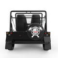 FIRE DEPARTMENT RED THIN LINE FLAG BLACK CARBON FIBER TIRE COVER FOR MOKE