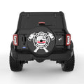 FIRE DEPARTMENT RED THIN LINE FLAG BLACK TIRE COVER