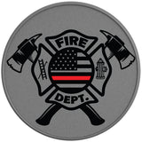 FIRE DEPARTMENT RED THIN LINE FLAG SILVER CARBON FIBER TIRE COVER