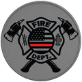 FIRE DEPARTMENT RED THIN LINE FLAG SILVER CARBON FIBER TIRE COVER