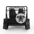 FIRE DEPARTMENT RED THIN LINE FLAG SILVER CARBON FIBER TIRE COVER FOR MOKE
