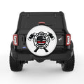 FIRE DEPARTMENT RED THIN LINE FLAG WHITE TIRE COVER