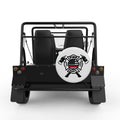 FIRE DEPARTMENT RED THIN LINE FLAG WHITE TIRE COVER FOR MOKE