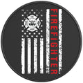 FIRE FIGHTER FLAG BLACK CARBON FIBER TIRE COVER