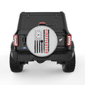 FIRE FIGHTER FLAG SILVER CARBON FIBER TIRE COVER