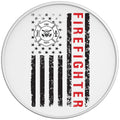 FIRE FIGHTER FLAG WHITE TIRE COVER