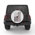 FIRE FIGHTER FLAG SILVER CARBON FIBER TIRE COVER