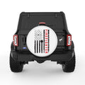 FIRE FIGHTER FLAG WHITE TIRE COVER