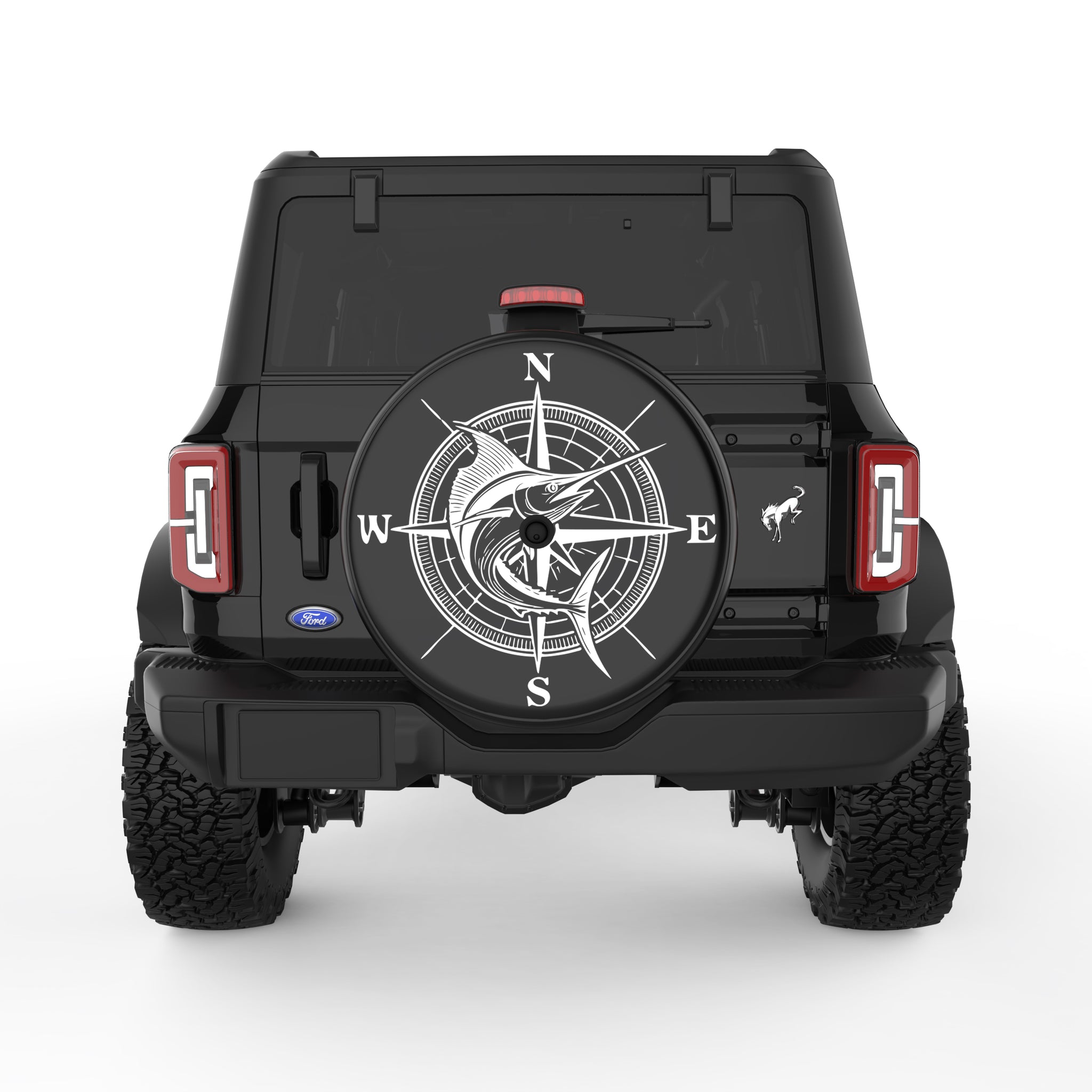 Fish Compass Tire Cover For Ford Bronco| Four Wheel Covers