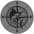FISH COMPASS SILVER CARBON FIBER TIRE COVER