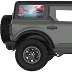 FLAMINGOS IN MAGICAL LAND QUARTER WINDOW DECAL FITS 2021+ FORD BRONCO 4 DOOR HARD TOP