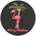FLAMINGO CHRISTMAS PALM BLACK CARBON FIBER TIRE COVER