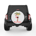 FLAMINGO CHRISTMAS PALM PEARL  WHITE CARBON FIBER TIRE COVER