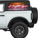 FLOCKING FLAMINGOS QUARTER WINDOW DECAL FITS 2021+ FORD BRONCO 2 DOOR HARD TOP