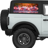 FLOCKING FLAMINGOS QUARTER WINDOW DECAL FITS 2021+ FORD BRONCO 2 DOOR HARD TOP