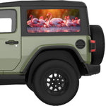 FLOCKING FLAMINGOS QUARTER WINDOW DECAL FITS 2018+ JEEP WRANGLER 2 DOOR HARD TOP JL