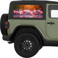 FLOCKING FLAMINGOS QUARTER WINDOW DECAL FITS 2011-2018 JEEP WRANGLER 2 DOOR HARD TOP JK