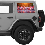 FLOCKING FLAMINGOS QUARTER WINDOW DECAL FITS 2018+ JEEP WRANGLER 4 DOOR HARD TOP JLU