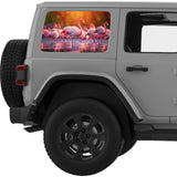 FLOCKING FLAMINGOS QUARTER WINDOW DECAL FITS 2011-2018 JEEP WRANGLER 4 DOOR HARD TOP JKU
