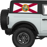 FLORIDA STATE FLAG QUARTER WINDOW DECAL FITS 2021+ FORD BRONCO 2 DOOR HARD TOP