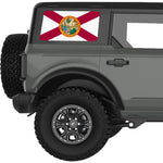 FLORIDA STATE FLAG QUARTER WINDOW DECAL FITS 2021+ FORD BRONCO 4 DOOR HARD TOP