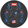 FLOWERY HAPPY 4TH JULY PEARL  WHITE CARBON FIBER TIRE COVER