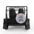 FLOWERY HAPPY 4TH JULY SILVER CARBON FIBER TIRE COVER FOR MOKE