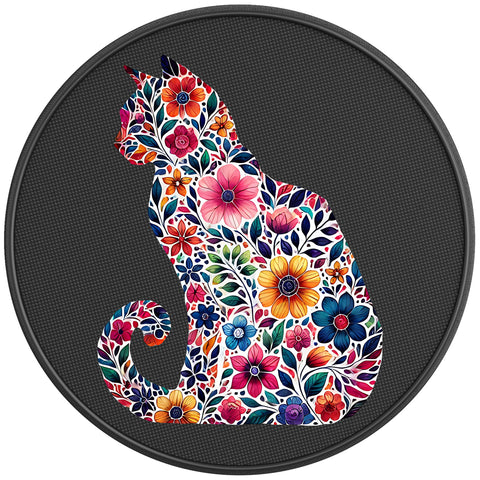 FLOWER CAT PEARL  WHITE CARBON FIBER TIRE COVER