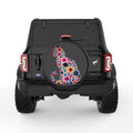 FLOWER CAT BLACK TIRE COVER