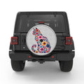 FLOWER CAT WHITE TIRE COVER