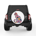 FLOWER CAT WHITE TIRE COVER